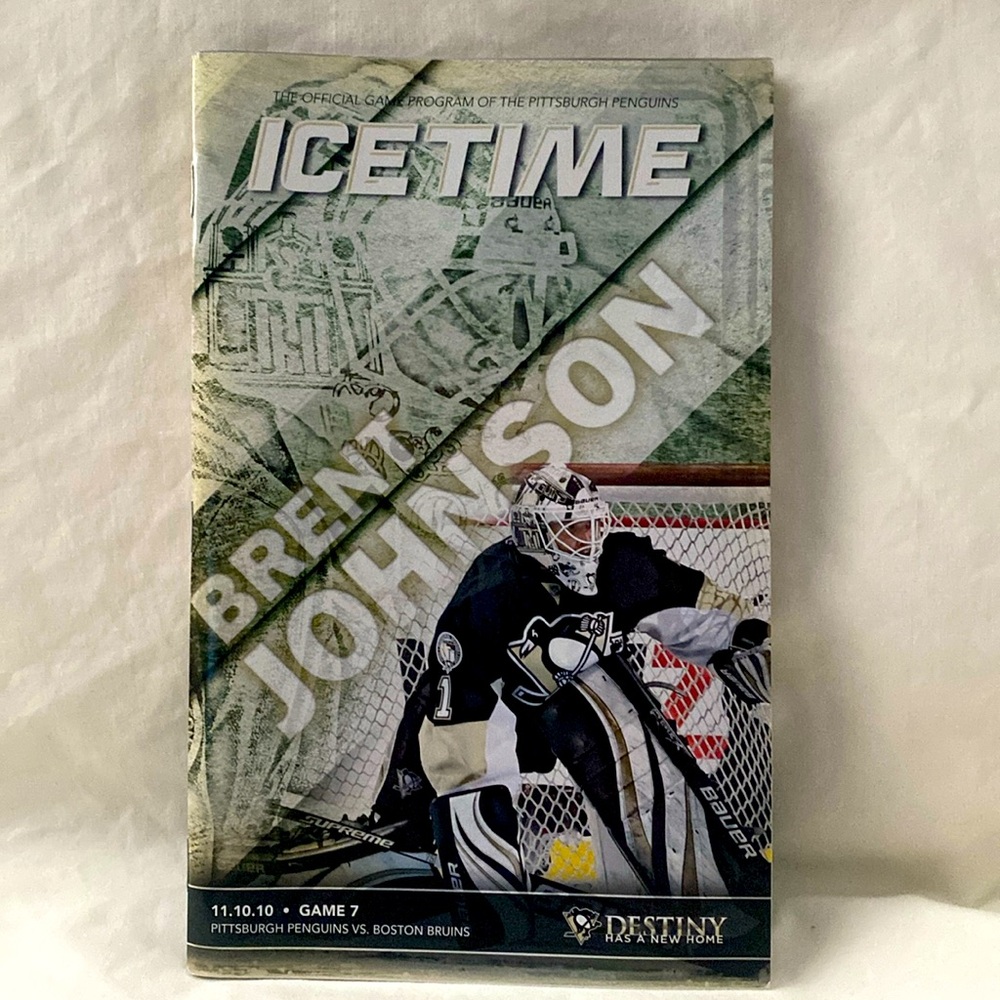 Penguins Ice Time Magazine with Brent Johnson on the Cover